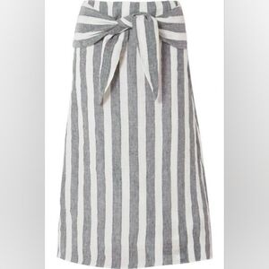 J.Crew Point Sur Nautical Stripe Tie-Waist Linen Skirt 6